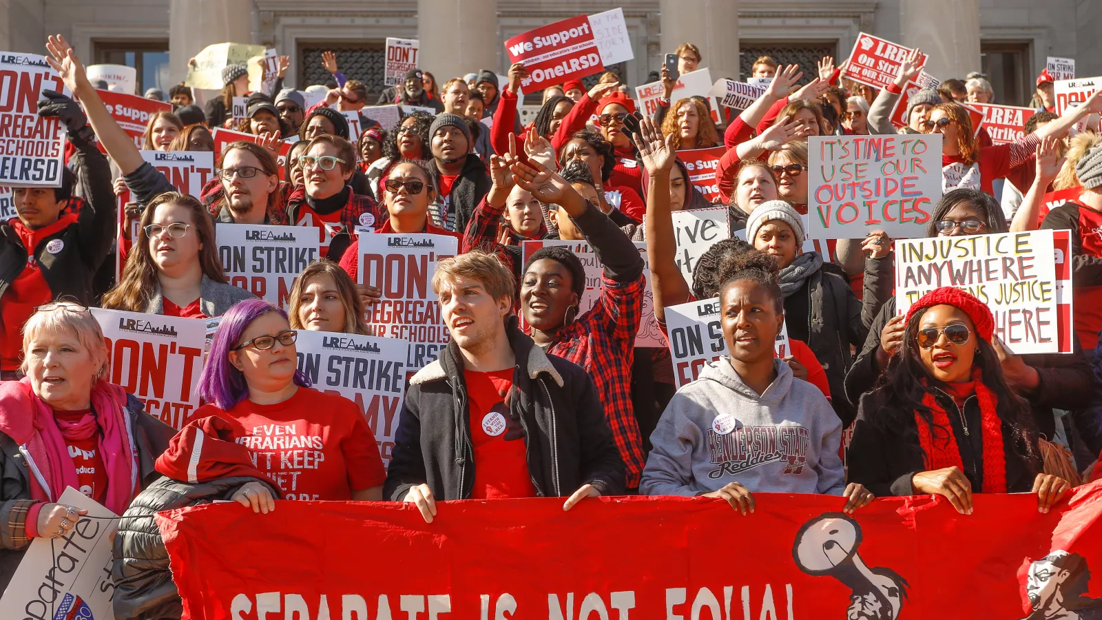 marchers with signs